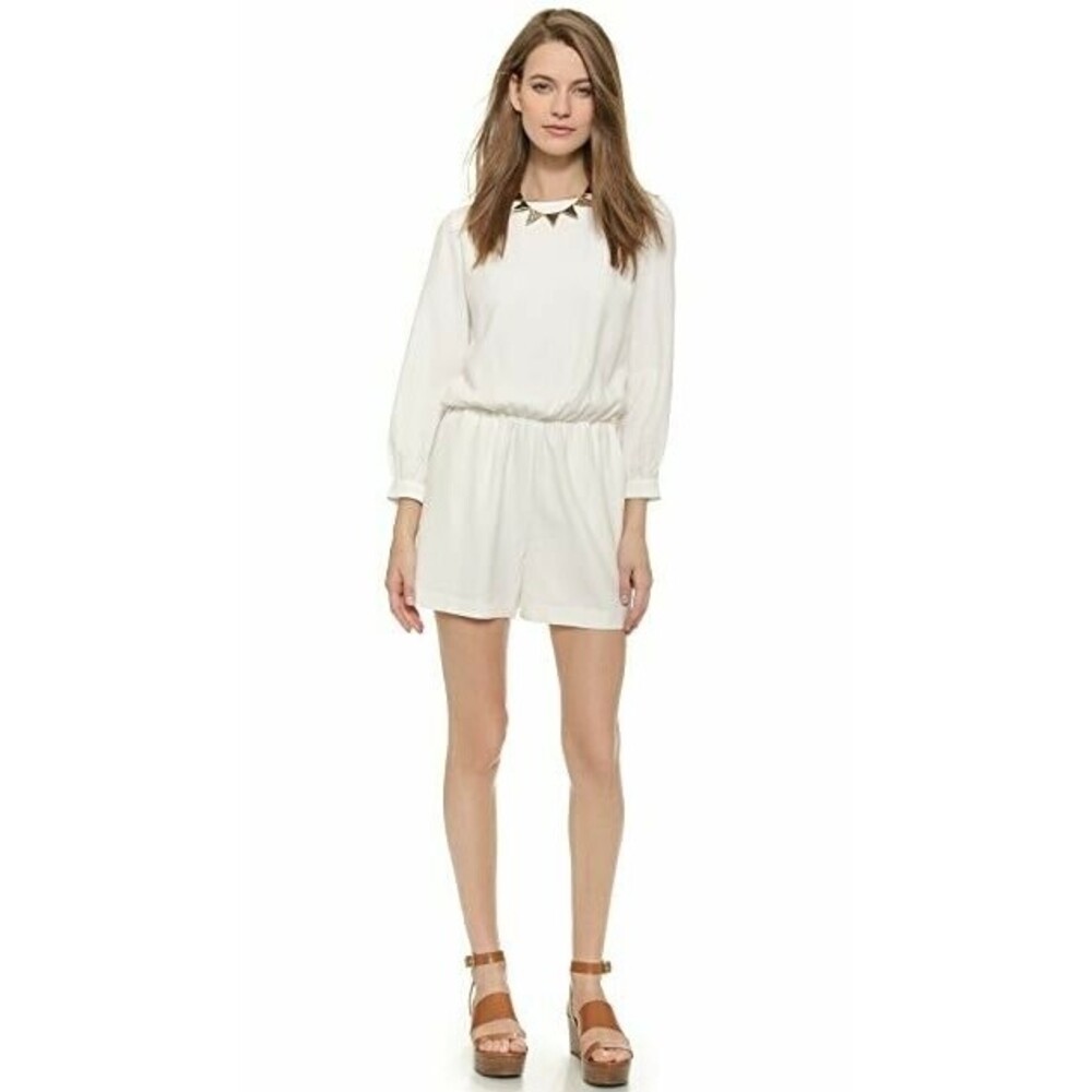 Club Monaco Kendra Romper Lined Long Sleeve Shorts Womens Size 6